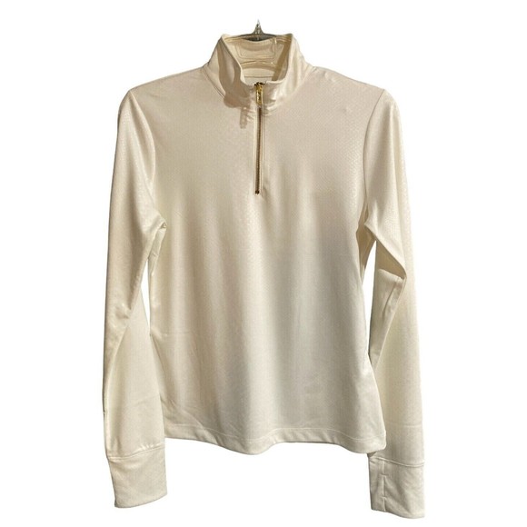 New Women's New York Jets Team Apparel Half-Zip‎ Pullover Ivory Sz L - Picture 1 of 12